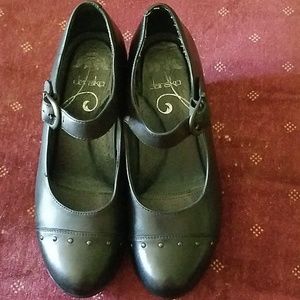 Dansko black Mary Jane wedge 38